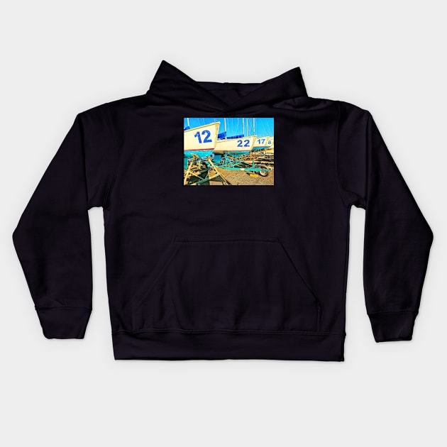 Resting Boats Kids Hoodie by Herz40